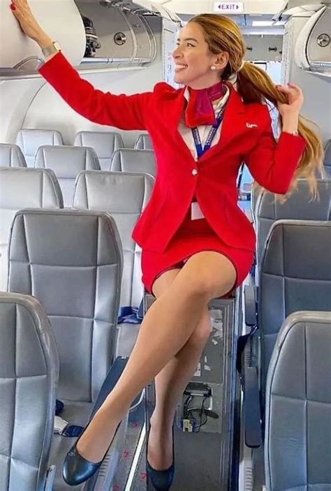 Airline Attendant Flight Attendant Uniform Nude Tights Tights And