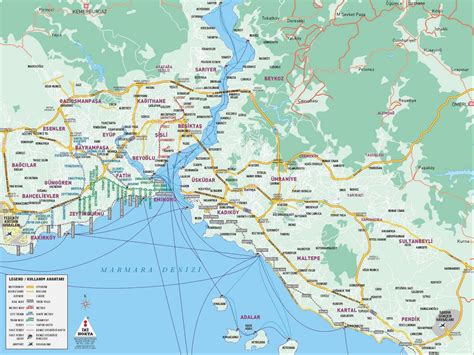 خريطة اسطنبول الاوروبية لاينز