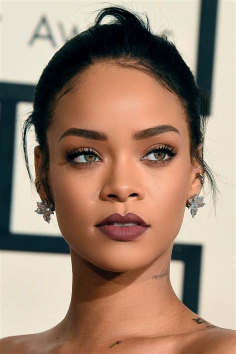 Flawless Wine Lip On Rihanna Beauty Makeup Eye Makeup Hair Makeup