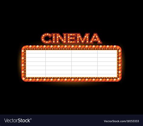Brightly Theater Glowing Retro Cinema Neon Sign Vector Image