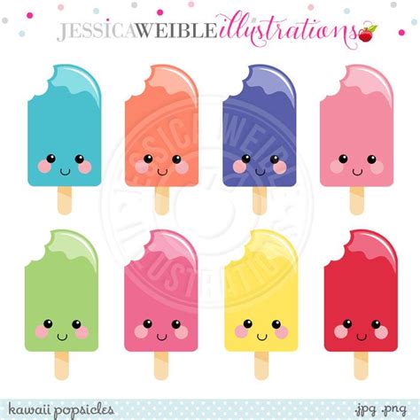 Cute Kawaii Popsicles Digital Clipart For Commercial Or Personal Use
