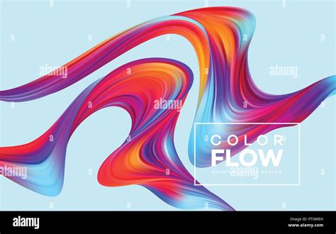 Modern Colorful Flow Poster Wave Liquid Shape In Color Background Art