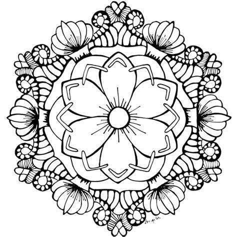 Flower Mandala Sketch Coloring Page