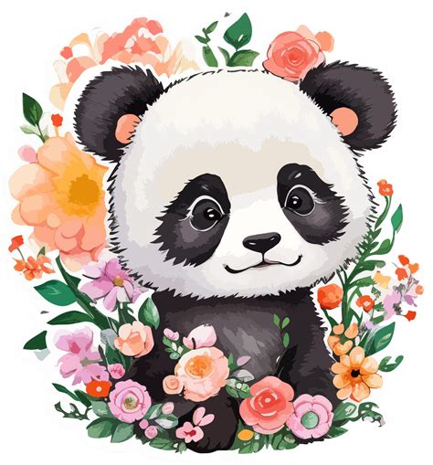Cute Baby Panda Illustration With Ai Generative 26792777 Png