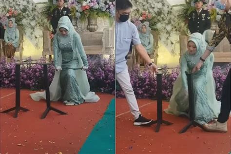 Pengantin Wanita Ini Atraksi Patahkan Besi Di Hari Pernikahan Netizen