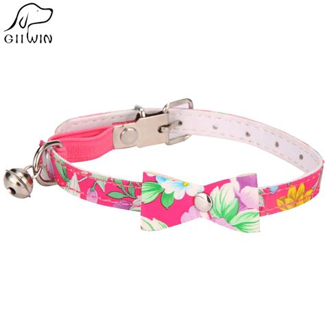 Giiwin Basic Collar Leash For Puppy Cat Pet Products Solid Colorful