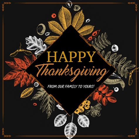 happy thanksgiving instagram post template postermywall