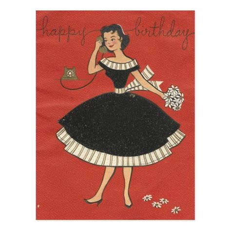 Stylish Vintage Birthday Card Zazzle Vintage Birthday Cards Vintage Birthday Happy