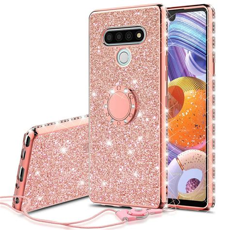 Cute Glitter Phone Case Kickstand For Lg Stylo 6 Caseclear Bling