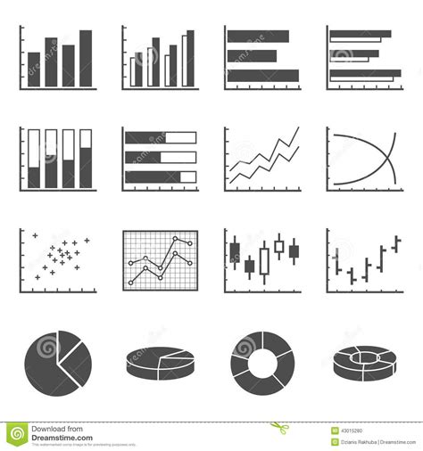 Chart Icons Stock Vector Illustration Of Business Flat 43015280