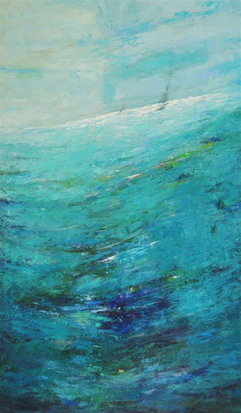 Original Sea Abstract Oil Painting On Board Turquoise Etsy