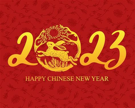 Premium Vector Chinese New Year 2023 Rabbit Zodiac Background