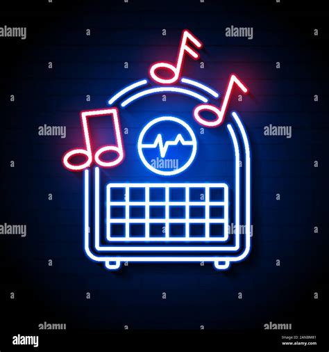 Radio Blue Glowing Neon Ui Ux Icon Glowing Sign Logo Stock Vector