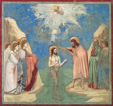 Baptism at Jordan river Art religieux Art chrétien Peinture renaissance