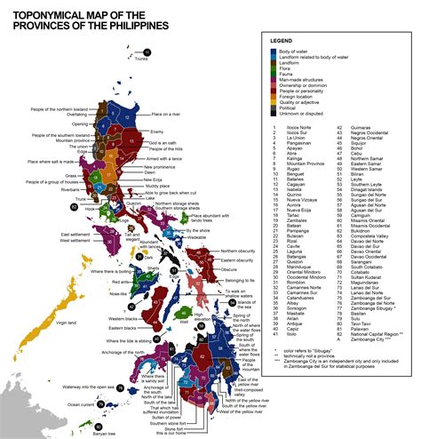 Toponymical Map Of The Provinces Of The Philippines 2447x2551 By