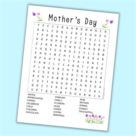 Free Printable Mother S Day Word Search The Artisan Life