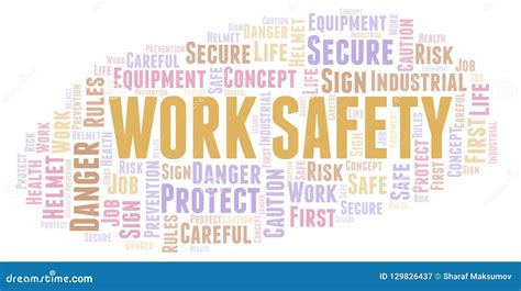 Work Safety Word Cloud Stock Illustration Illustration Of Bright
