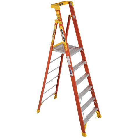 Shop Werner 6 Ft Fiberglass 300 Lb Type Ia Platform Ladder At