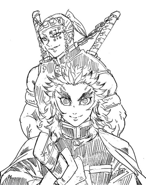 Coloriages Kyojuro Rengoku Avec Tengen Uzui Coloriages Kyojuro Images