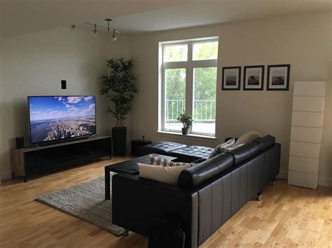 The new tv living room setup is finally complete! My minimalist living room setup in Cambridge, MA : AmateurRoomPorn