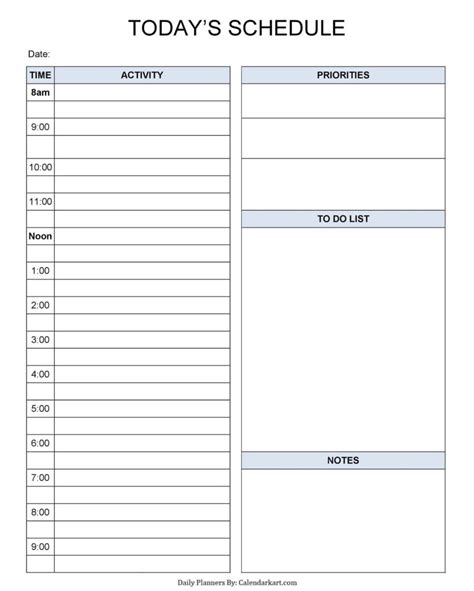 Free Printable Daily Planner With Times
