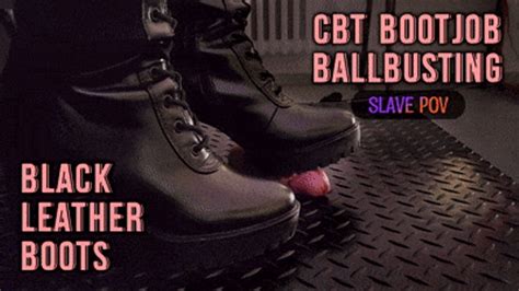 Cbt Bootjob And Ballbusting In Black Leather Boots With Tamystarly Slave Pov Version