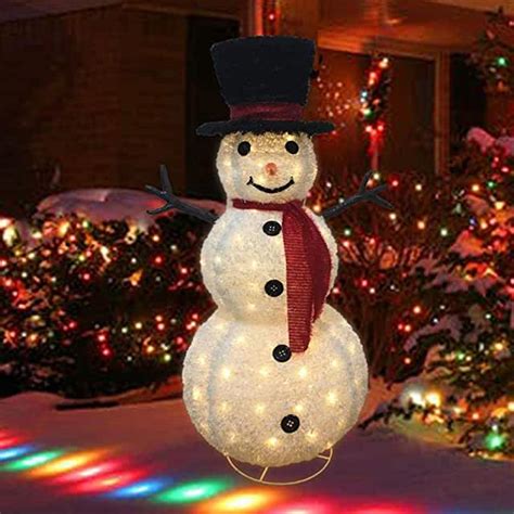 Outdoor Snowman Decorations Lighted