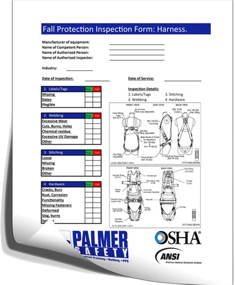 Safety Harness Inspection Checklist Template My Xxx Hot Girl