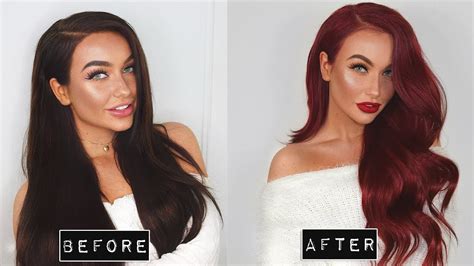 The best black and red hair colour combinations to inspire your next look. HOW TO: Go from DARK BROWN to RED at home (in 1 Day) - YouTube