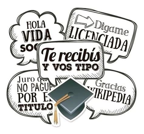 Kit Imprimible Props Cartelitos Graduacion Sin Personalizar 500