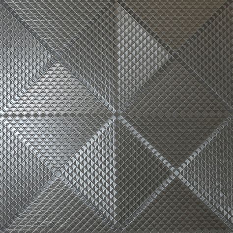 Arthouse Geo Gunmetal Metallic Foil Textured Squares Pattern 3d Effect