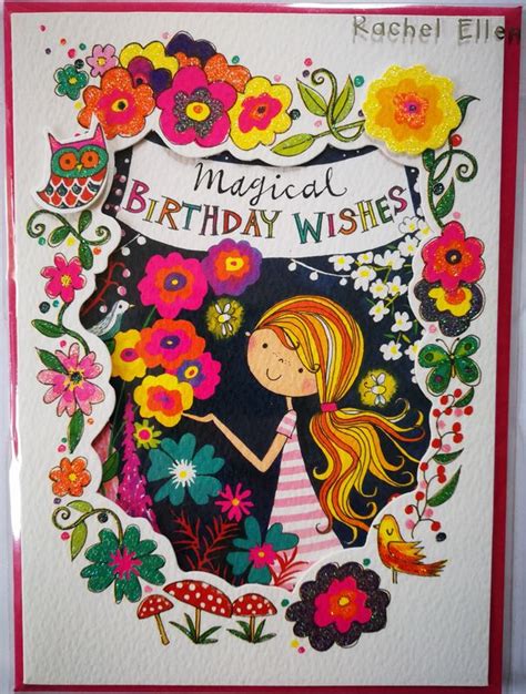 Printable birthday cards by canva. Magical Birthday Wishes Girl Birthday Card - Karenza Paperie