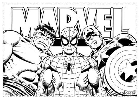 Los Superhéroes De Marvel Dibujo Para Colorear