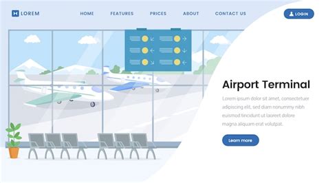 Premium Vector Airport Terminal Landing Page Template