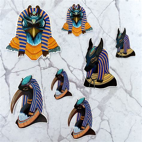 Egyptian Gods Stickers And Magnets Weatherproof Historical Sticker Pack Individual Stickers