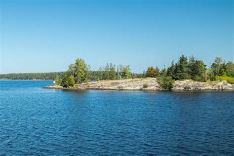 Small Rocky Island In Lake Saimaa Near Lappeenranta Finland Stock