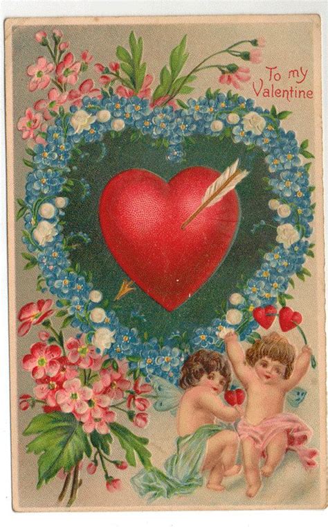 Vintage Valentine Postcard Valentine Cupid Valentine Images Vintage