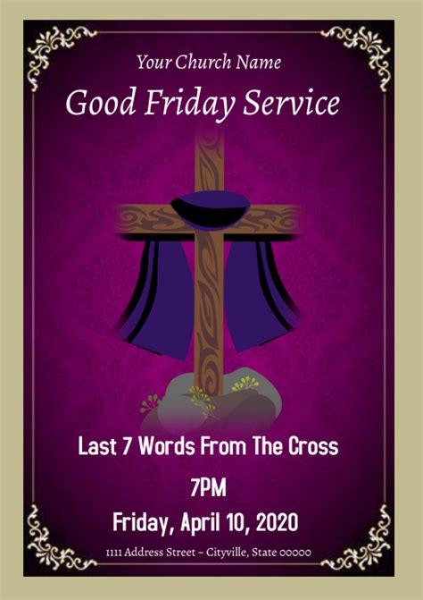 Good Friday Church Worship Service Template Postermywall