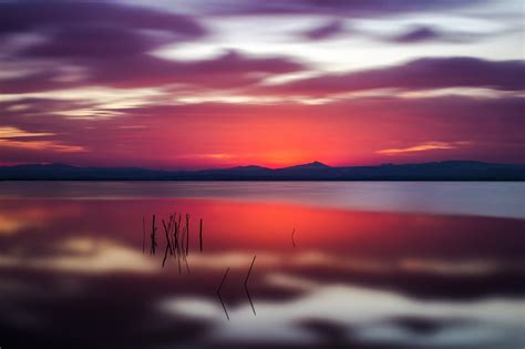 Wallpaper Sunlight Sunset Sea Lake Reflection Sunrise Evening