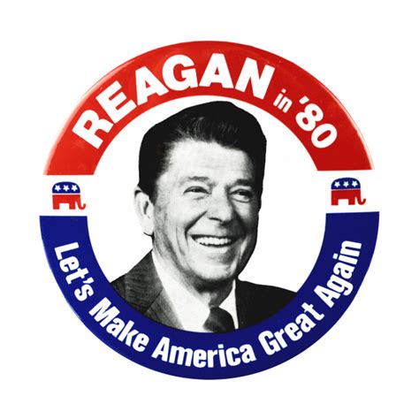 Ronald Reagan 1980 Presidential Campaign Button Design Politics T Shirt Teepublic