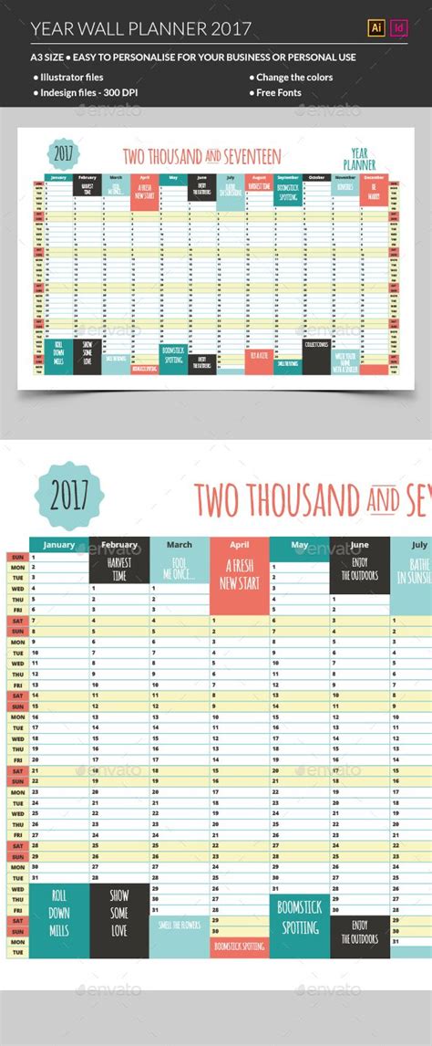 2023 Year Wall Planner Wall Planner Planner Template Planner