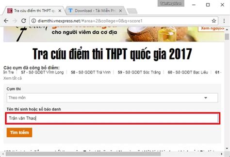 Điểm thi được công bố. Cách xem điểm thi THPT theo tên thí sinh