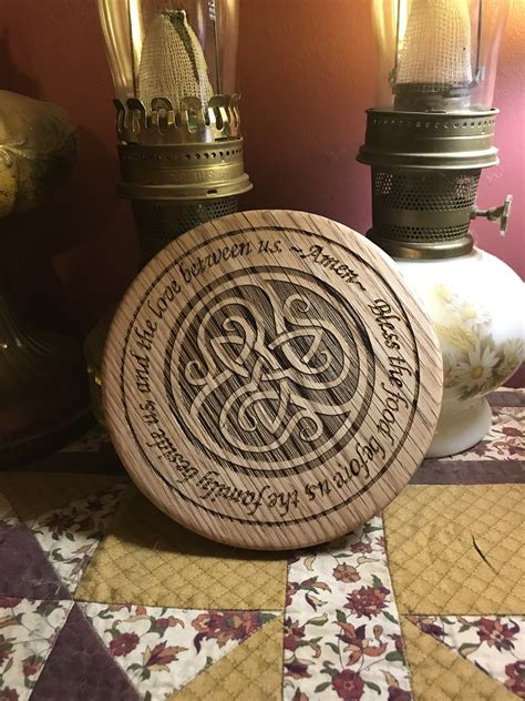 Ready To Ship Handmade Wooden Trivet With Engraved Celtic Triquetra