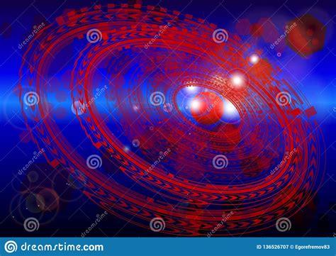 Cyber Spaceabstract Composition With Circular Patterns And Highlights