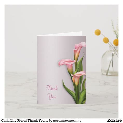A Thank You Card With Pink Flowers In A Vase