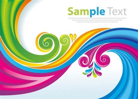 Colorful Waves Swirl Abstract Vector Background Welovesolo