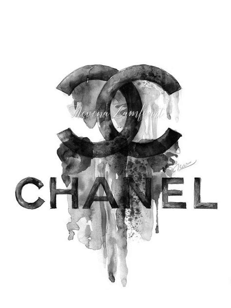 Chanel Logo Poster Chanel Dripping Logo Paint Large Coco Chanel Print