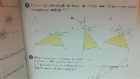 Prosta De Jest Równoległa Do Boku Ab - Prosta k jest równoległa do boku AB trójkąta ABC . Oblicz miary kątów