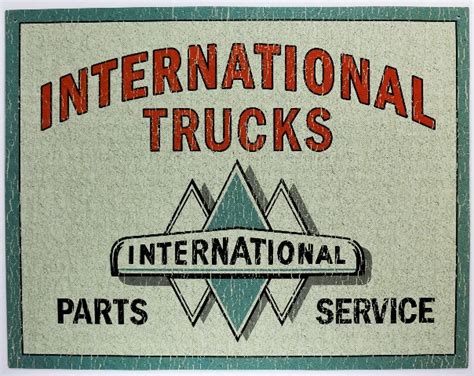 International Trucks Parts And Service Tin Metal Sign Ih Harvester Scout 2