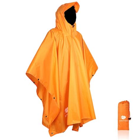 Anyoo Waterproof Rain Poncho Lightweight Hiking Raincoat Jacket With